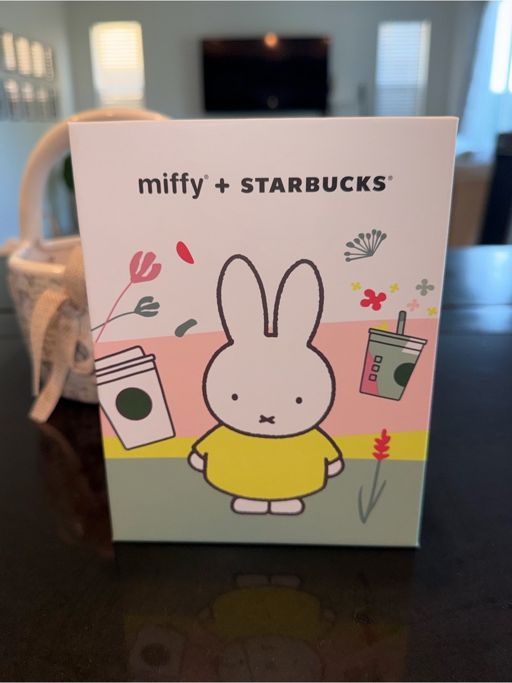 Starbucks x Miffy White Mug with Teal Lid and Red Flower Accent - Picture 3 of 3
